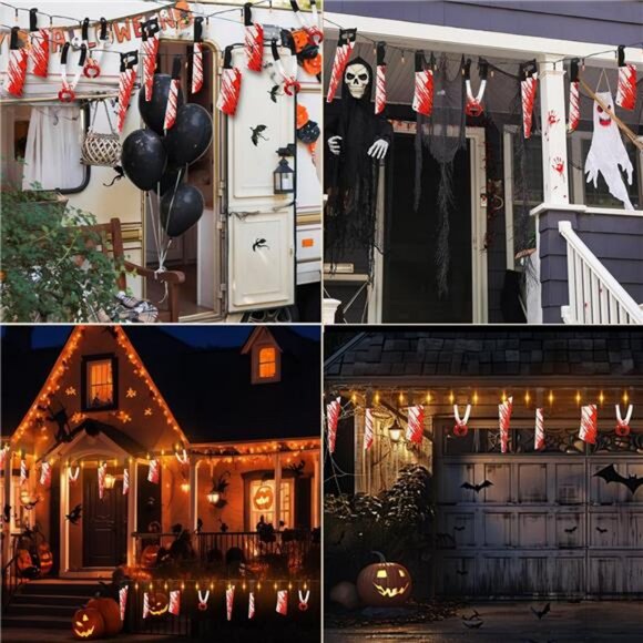 Halloween Solar String Lights with Fake Knife, 16.4FT and 50 Orange LEDs - Picture 6 of 8